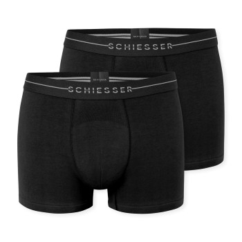 Schiesser 2P Cotton Flex Trunks Sort bomuld X-Large Herre