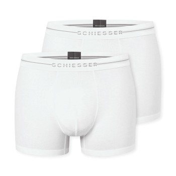 Schiesser 2P Cotton Flex Trunks Hvid bomuld Small Herre