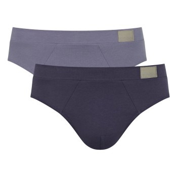 Sloggi 2P For Men GO Natural Brief Blå/Grå bomuld Medium Herre