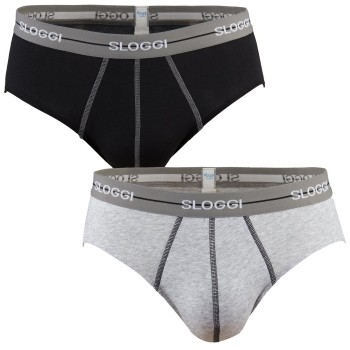 Sloggi 2P For Men Start Midi Sort/Blå bomuld Small Herre