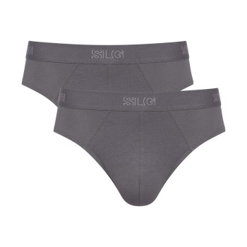 Sloggi 2P SLG Base Midi Briefs Grå bomuld Medium Herre