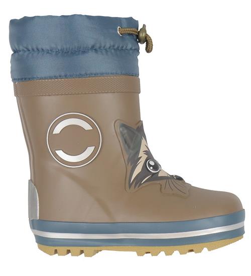 Mikk-Line Gummistøvler m. For - Chocolate Chip/Støvet blå m. Ulv