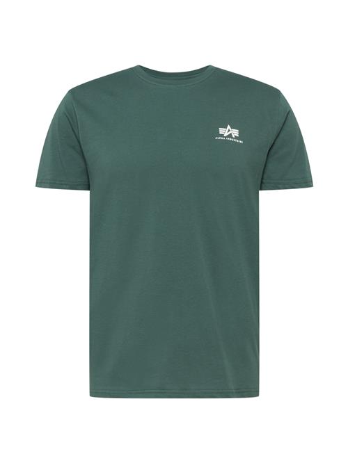 ALPHA INDUSTRIES Bluser & t-shirts  mørkegrøn / hvid