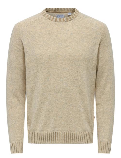 Onseddy Reg 7 Wool Crew Knit ONLY & SONS Beige