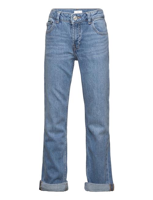 Straight Jeans With Turn-Up Mango Blue