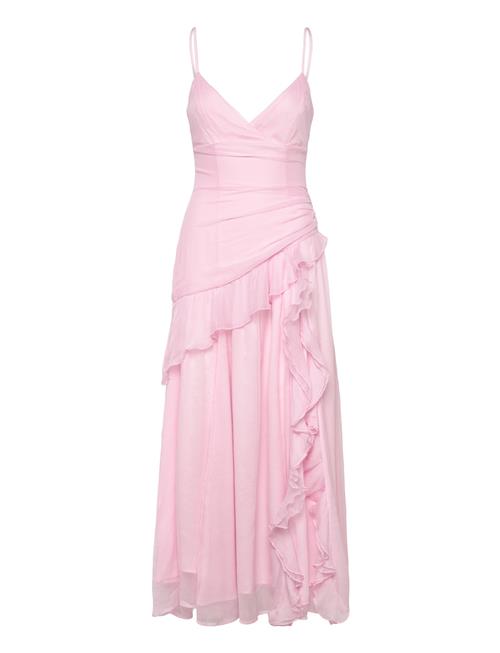 Yvanna Ruffle Maxi Dress Bardot Pink