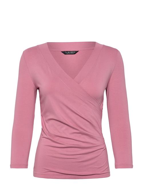 Surplice Jersey Top Lauren Ralph Lauren Pink