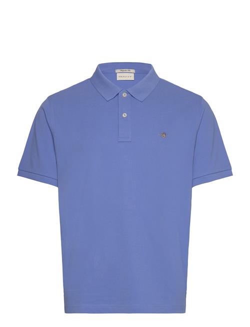 Reg Shield Ss Pique Polo GANT Blue