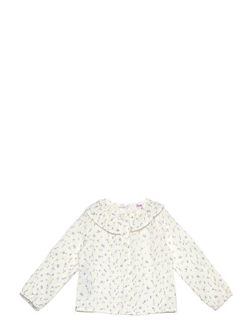 Floral-Print Cotton Blouse Mango White
