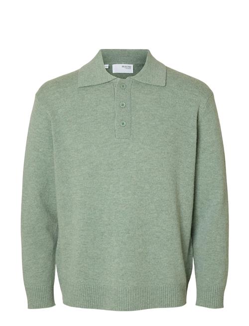 Slhreuben Ls Knit Relaxed Polo Selected Green
