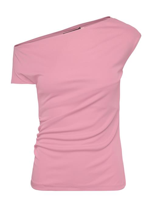 Jersey Asymmetrical Off-The-Shoulder Top Lauren Ralph Lauren Pink