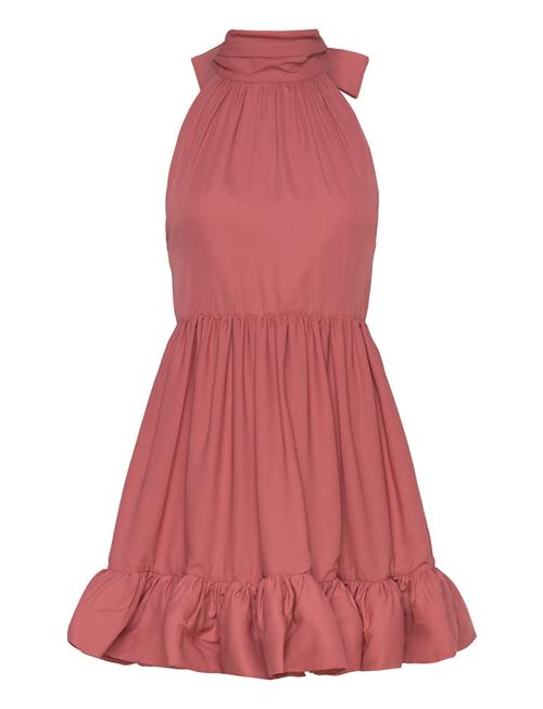 Fern Halterneck Ruffled Mini Dress Malina Pink