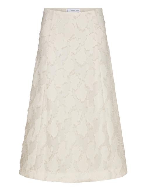 Textured Flared Skirt Mango White