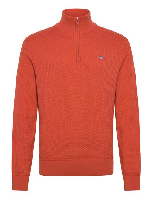 Textured Cotton Half Zip GANT Orange