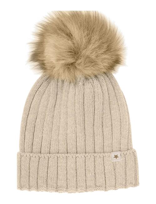 Hat Knit Alpaca Pompom Huttelihut Beige
