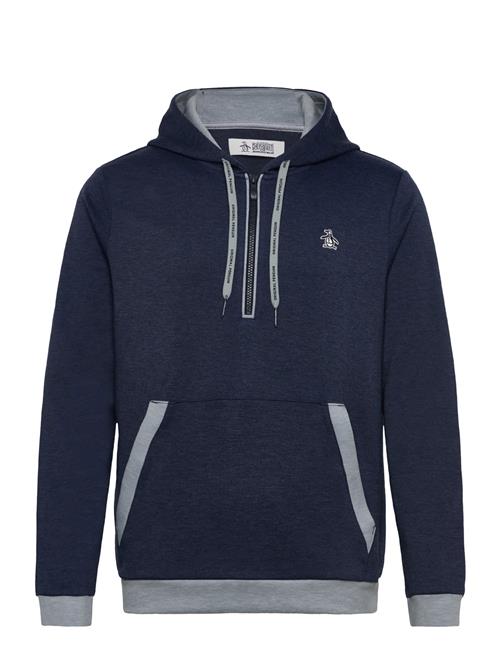 Long Sleeve ¼-Zip Colour Block Hoodie Original Penguin Golf Navy