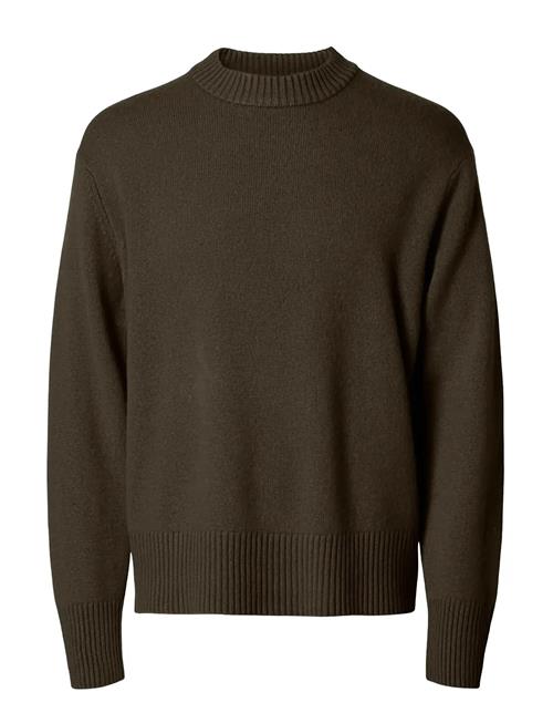 Slhcalle Relaxed Cashmere Blend Crew Selected Brown