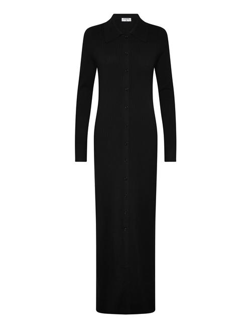 Ribbed Knit Shirt Dress Filippa K Black
