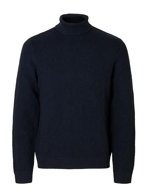 Slhtrevor Ls Knit Structure Roll Neck Selected Navy