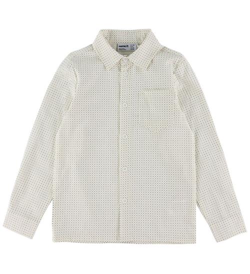 Name It Skjorte - NkmVilfred - Cloud Dancer/Dot Navy Blazer