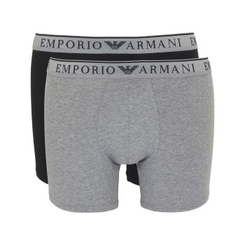 Emporio Armani Armani Endurance Boxer 2P Sort/Grå bomuld Medium Herre