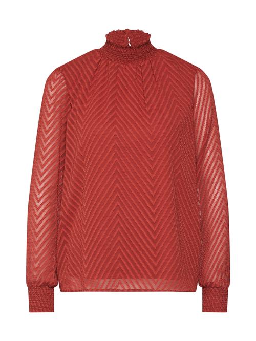 ONLY Bluse 'ONLNEW KAYLA L/S TOP WVN'  vinrød