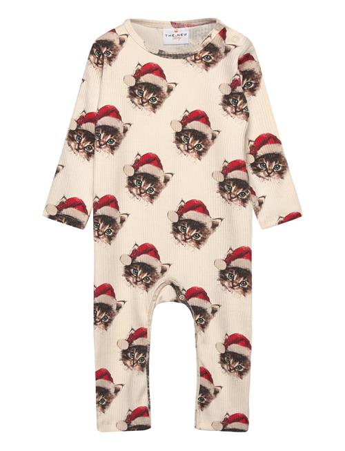 Tnsbholiday L_S Rib Jumpsuit The New Cream