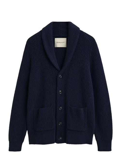 Wool Blend Shawl Collar Cardigan GANT Navy