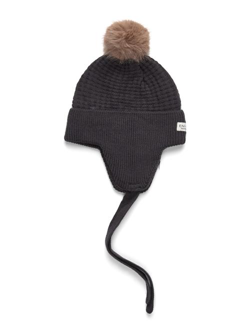 Baby Hat W. Fake Fur En Fant Grey
