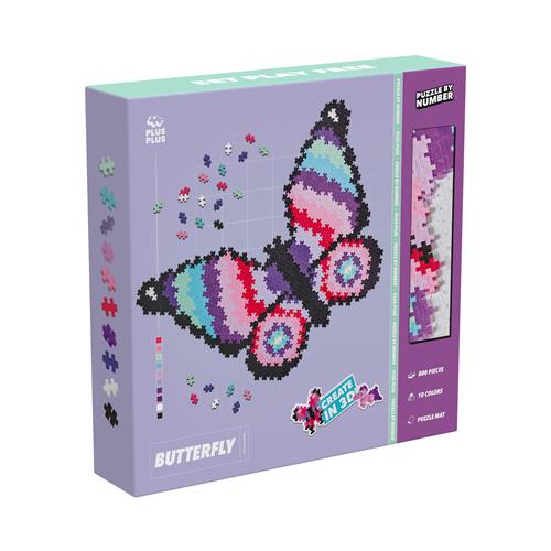 Plus-Plus Puzzle By Number Butterfly  One Size  Lilla  One Size 3 Y+, 5 Y+ unisex