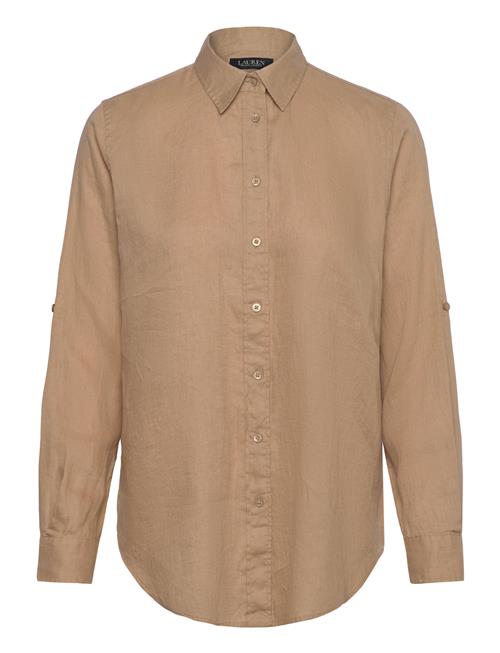Relaxed Fit Linen Roll Tab–Sleeve Shirt Lauren Ralph Lauren Beige