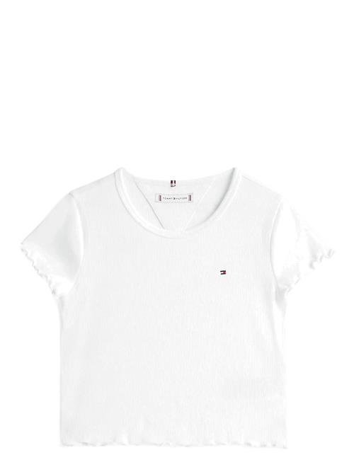 Essential Rib Top Ss Tommy Hilfiger White