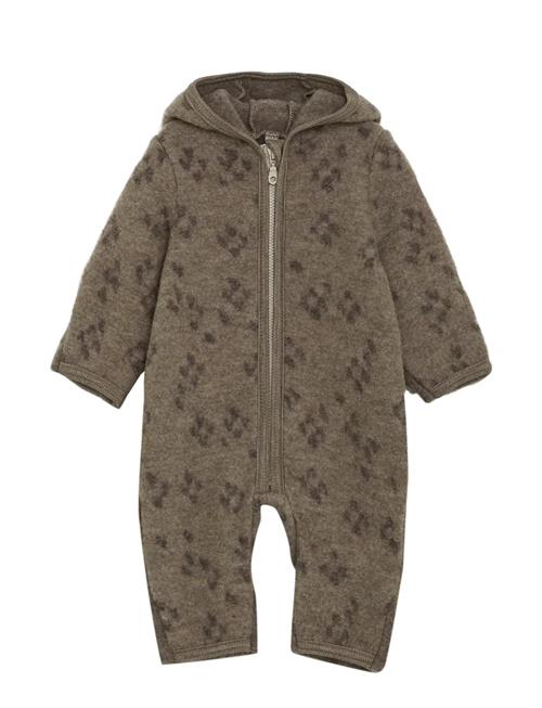 Pram Suit Ears Wool Fleece Huttelihut Beige