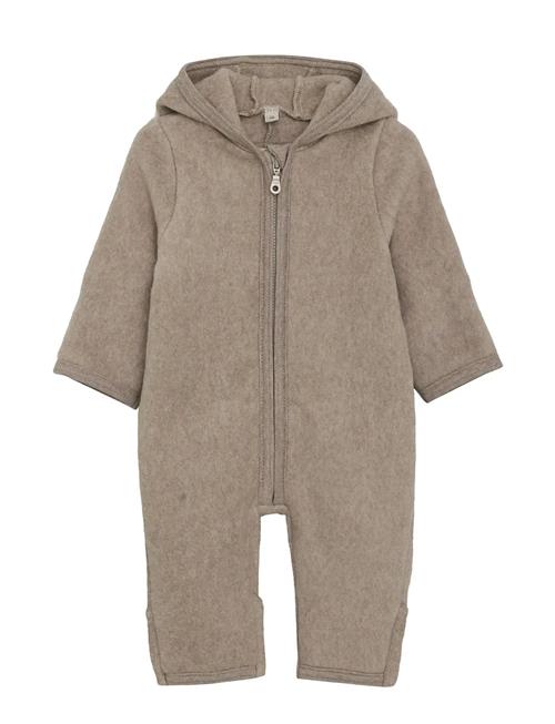 Pram Suit Ears Cotton Fleece Huttelihut Beige