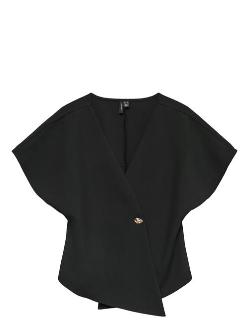 Vmsonja Ss V-Neck Top Wvn Exp Vero Moda Black