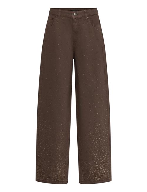 Rhinest Wide Leg Jeans ROTATE Birger Christensen Brown