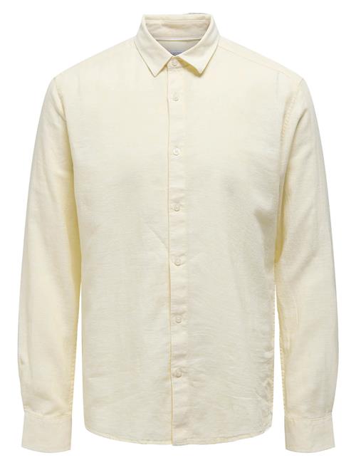 Onscaiden Ls Solid Linen Shirt ONLY & SONS White