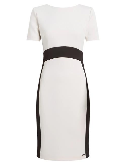 Neoprene Scuba Two Color Dress Calvin Klein White