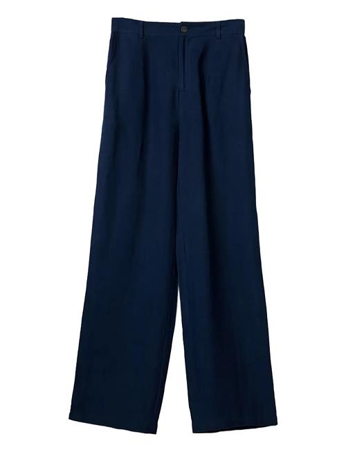 High Waist Wide-Leg Linen Pants Lexington Clothing Navy