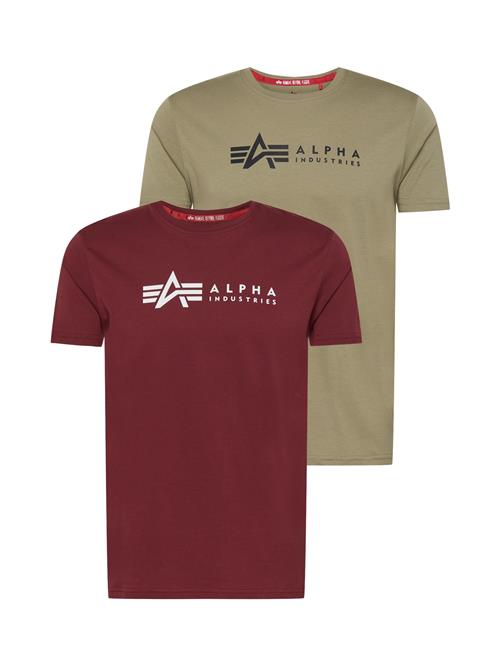 ALPHA INDUSTRIES Bluser & t-shirts  oliven / burgunder / sort / hvid