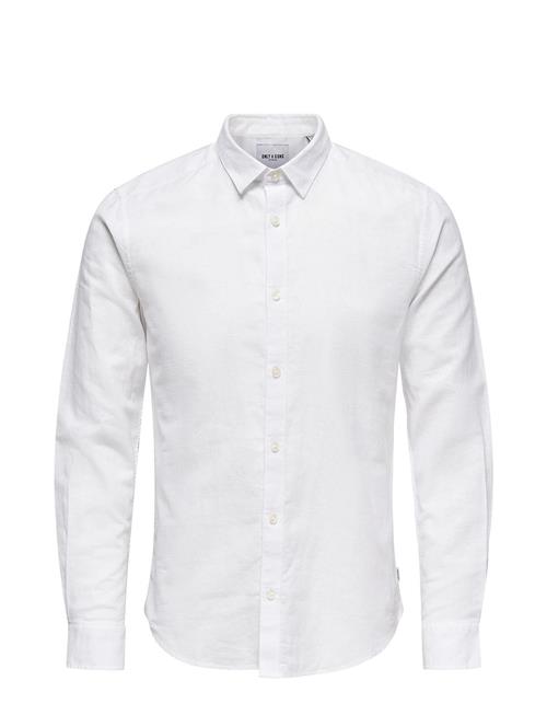 Onscaiden Ls Solid Linen Shirt ONLY & SONS White