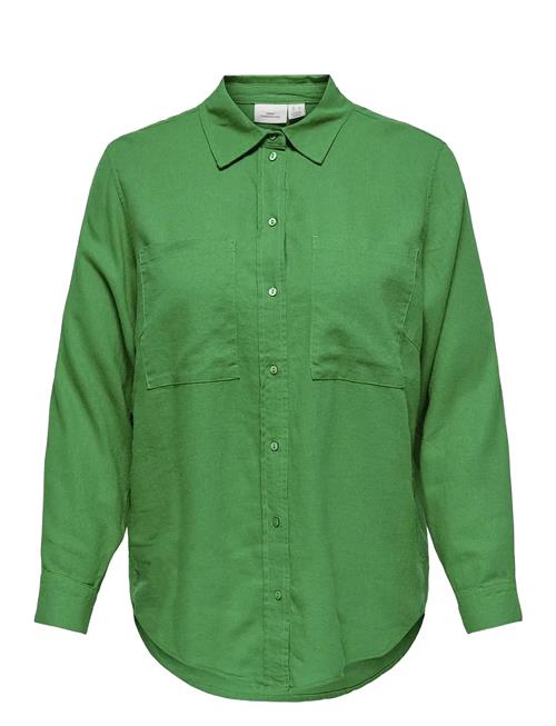 Carcaro L/S Ovs Linen Shirt Tlr ONLY Carmakoma Green