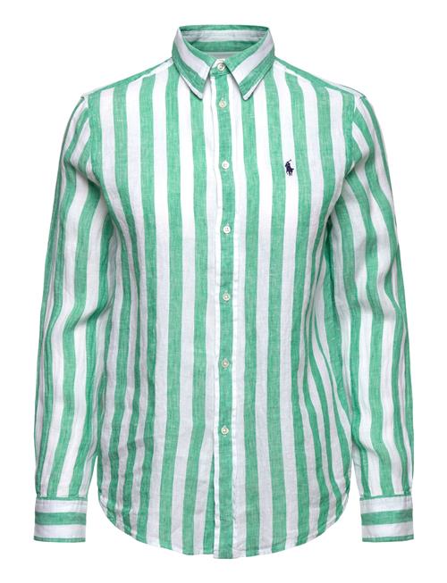 Classic Fit Striped Linen Shirt Polo Ralph Lauren Green