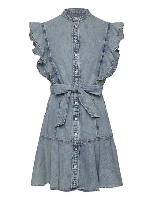 Belted Denim Flutter-Sleeve Shirtdress Lauren Ralph Lauren Blue