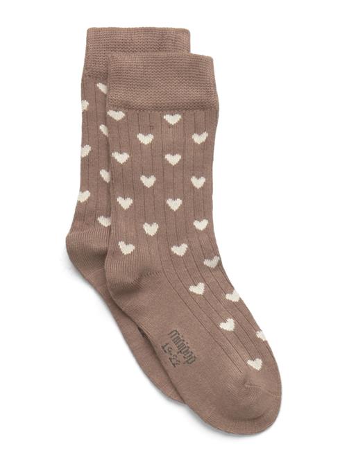 Minipop® Bamboo Heart Socks Minipop Brown