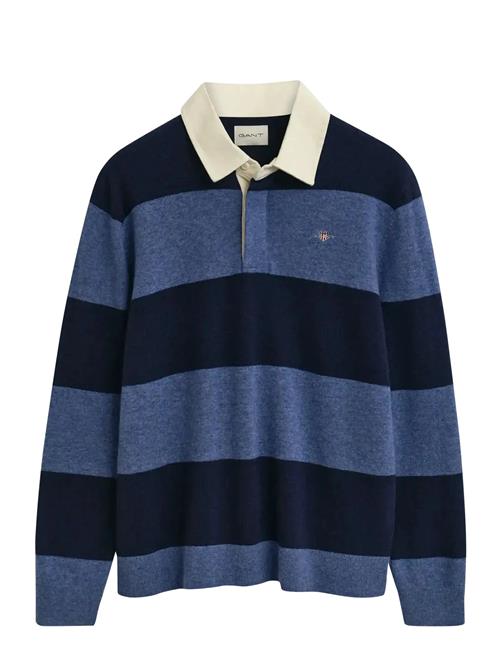 Extrafine Lambswool Striped Polo GANT Blue