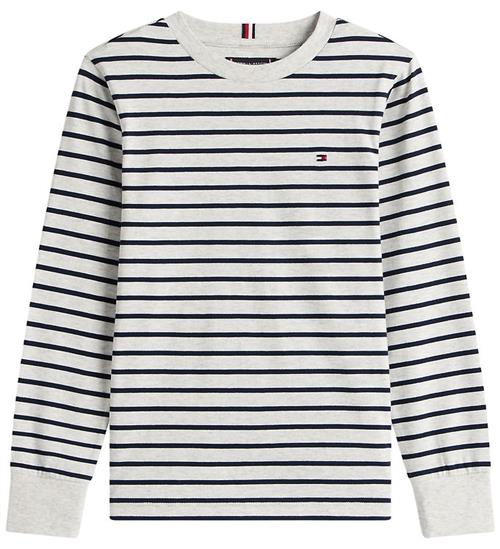 Tommy Hilfiger Bluse - Stripe - Light Grey Heather Stripe Grey