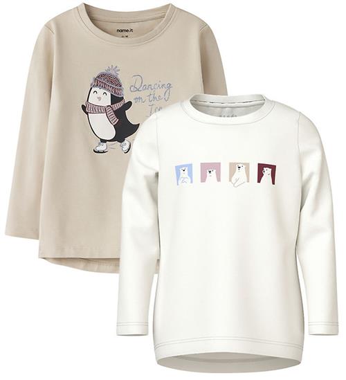 Name It Bluser - 2-Pak - NmfVix - Cloud Dancer/Cement Penguin