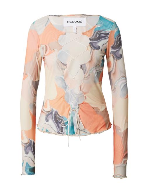 Résumé Shirts 'Sia'  turkis / pastelgul / mørkelilla / orange