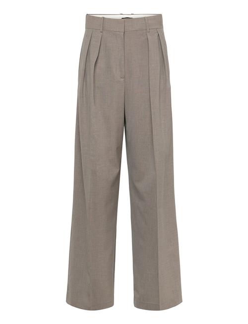 Se Wide Leg Wool-Blend Suit Trousers Mango Brown ved Booztlet